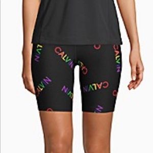 Calvin Klein Performance Pride Logo High Waist 9" Bike Shorts Size Small